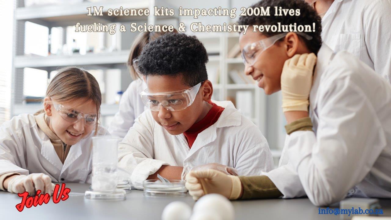 Mylab - 3 children looking at a science reaction