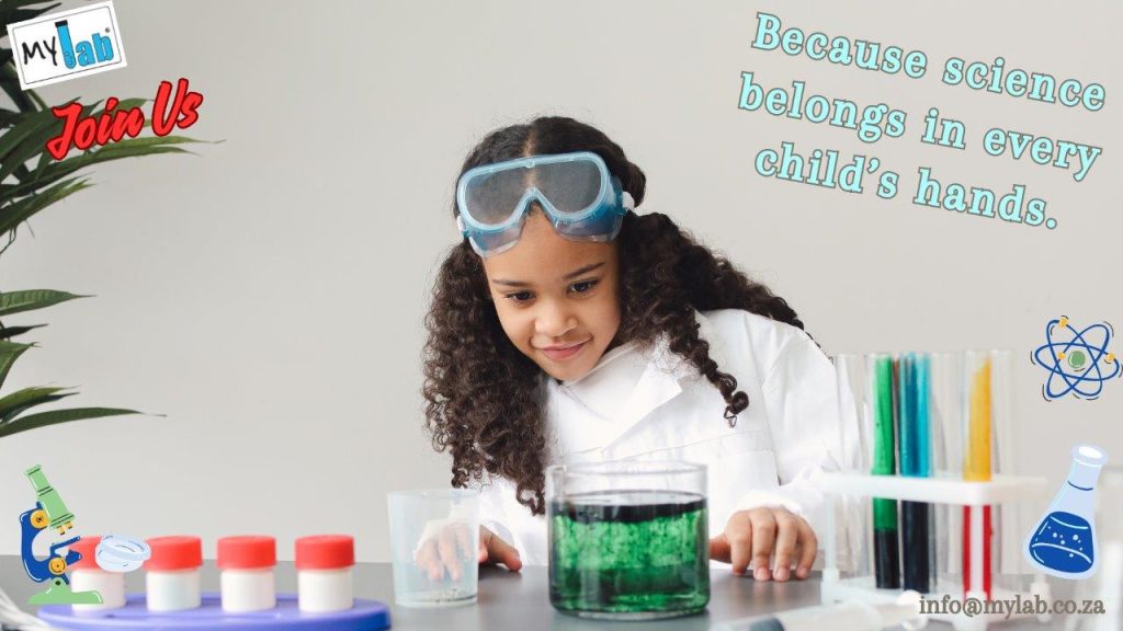 Girl looking at an science experiment